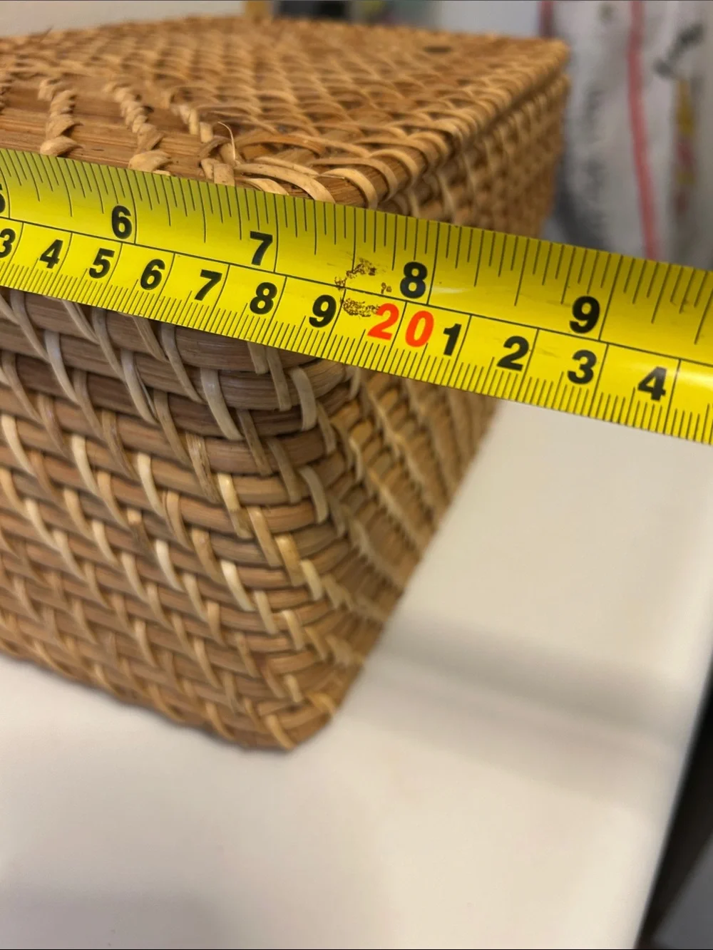 Natural Woven Sturdy Storage Basket with Lid - New
